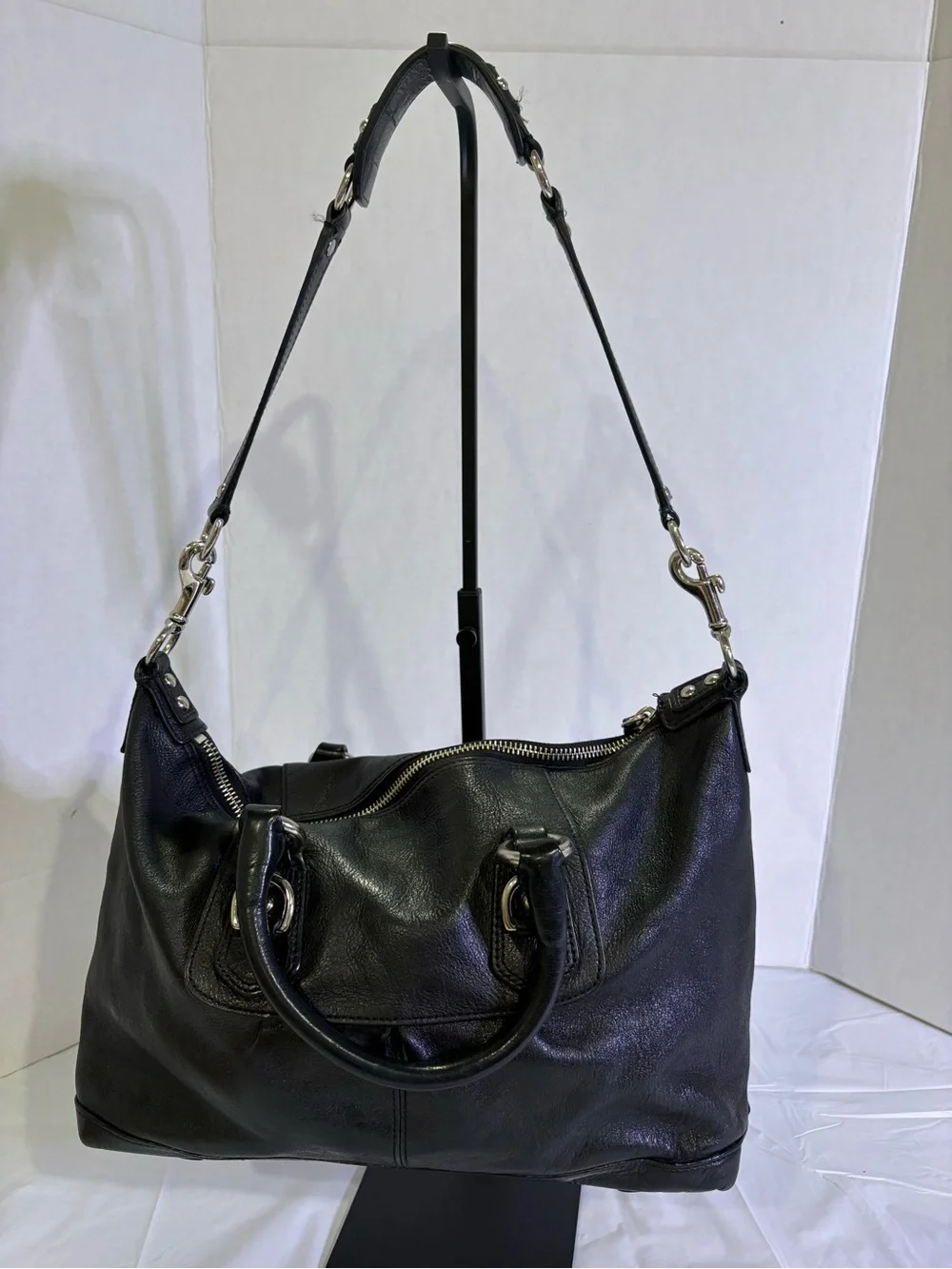 Coach black leather